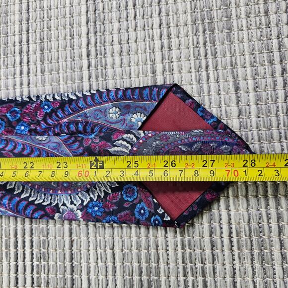 Stafford Mens 100% Silk Neck Tie Multicolor Paisley - Picture 7 of 8